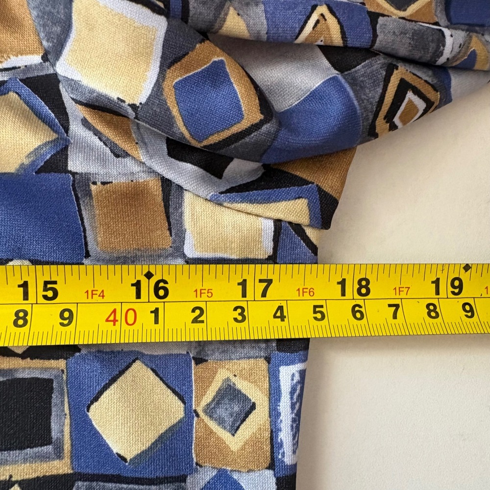 Vintage PHD Paul Harris Design Women Medium Button Up Shirt Blue Geometric - Picture 5 of 6